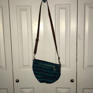 Navy and teal striped cross body barely used.